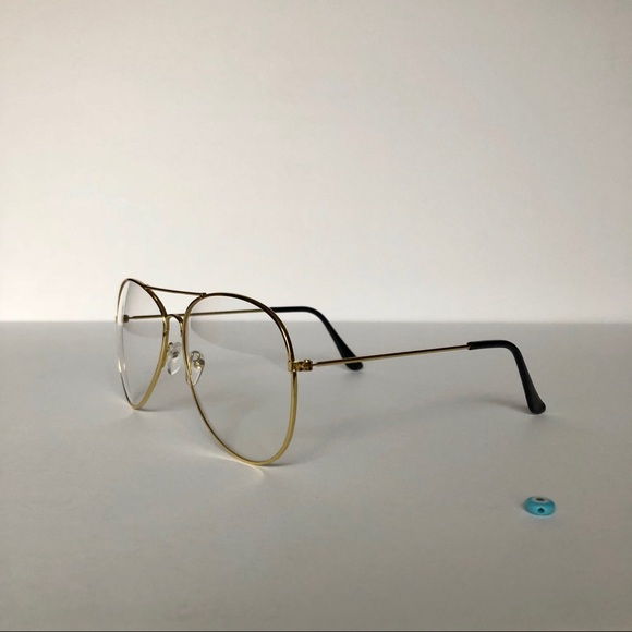 Clear Lens Gold Aviators • Nonprescription - Picture 5 of 5